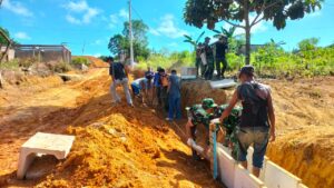 Proses Pembangunan Fisik TMMD ke-16 di Kampung Seraya Sambau Sudah Mulai Berjalan