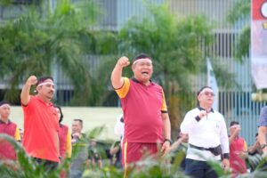 Tingkatkan Sinergitas Polda Kepri Menggelar Senam Bersama Lintas Sektoral