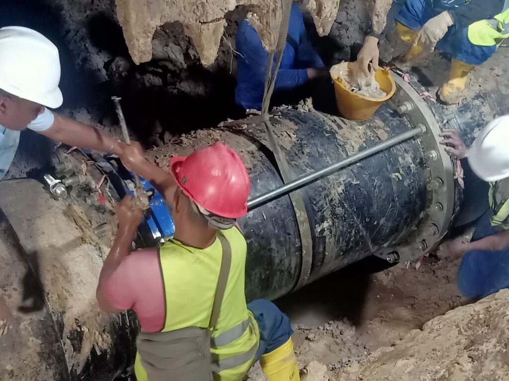 Air Kembali Normal, Penyambungan Pipa Depan Kongkow Selesai