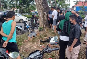 Lakalantas di Sei Harapan, Dua Pengendara Motor Terkapar Tak Berdaya