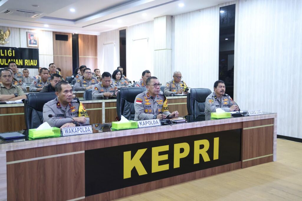 Kapolda Kepri Ikuti Pembukaan Rakernis Dari Mabes Polri Secara Virtual