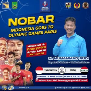 Ayo Ramaikan, Nobar BP dan Pemko Batam Laga Indonesia vs Irak di AFC 2024 U-23