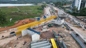 Pekerjaan Flyover Sei Ladi Memasuki Tahap Pemasangan Balok Girder