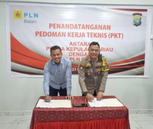 Jaga Keamanan Infrastuktur Kelistrikan, PLN Batam dan Ditpamobvit Polda Kepri Tandatangani Pedoman Kerja Teknis