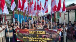 Sambut HUT ke-81 Kemerdekaan RI, Ditsamapta Polda Kepri Gelar Bakti Sosial dan Bagikan 100 Bendera Merah Putih
